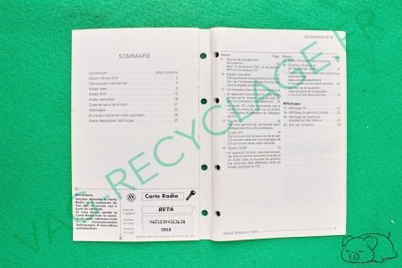 Notice d'utilisation Autoradio Beta Volkswagen 9945568AQ40 - Image 3