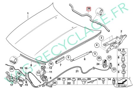 Joint capot moteur 51717016192 Bmw Z4 Roadster E85 Bmw Z4 Coupé E86 - Image 4
