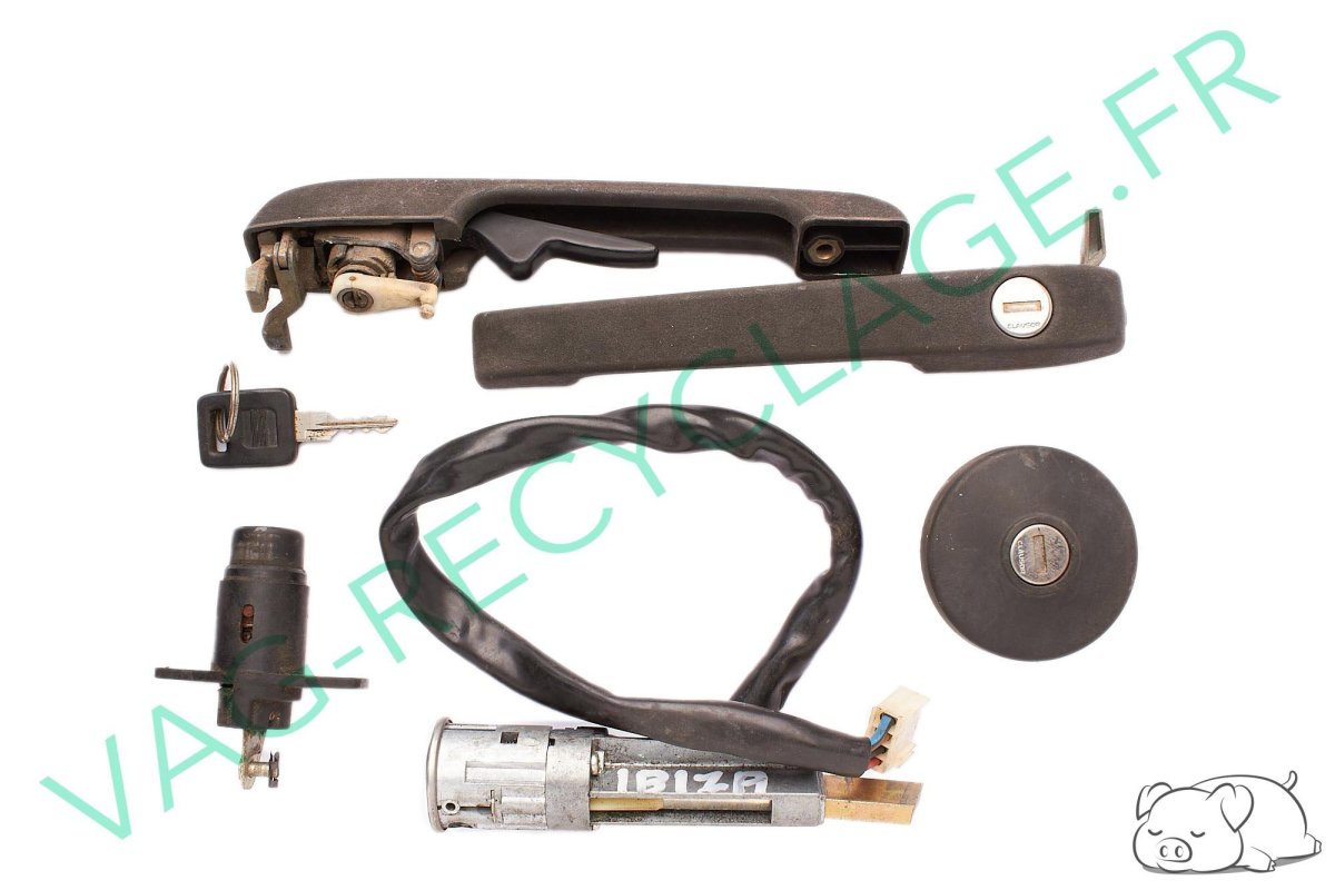 Ensemble serrure coffre + neiman + 2 poignées + bouchon essence Seat Ibiza 1 - Image 1