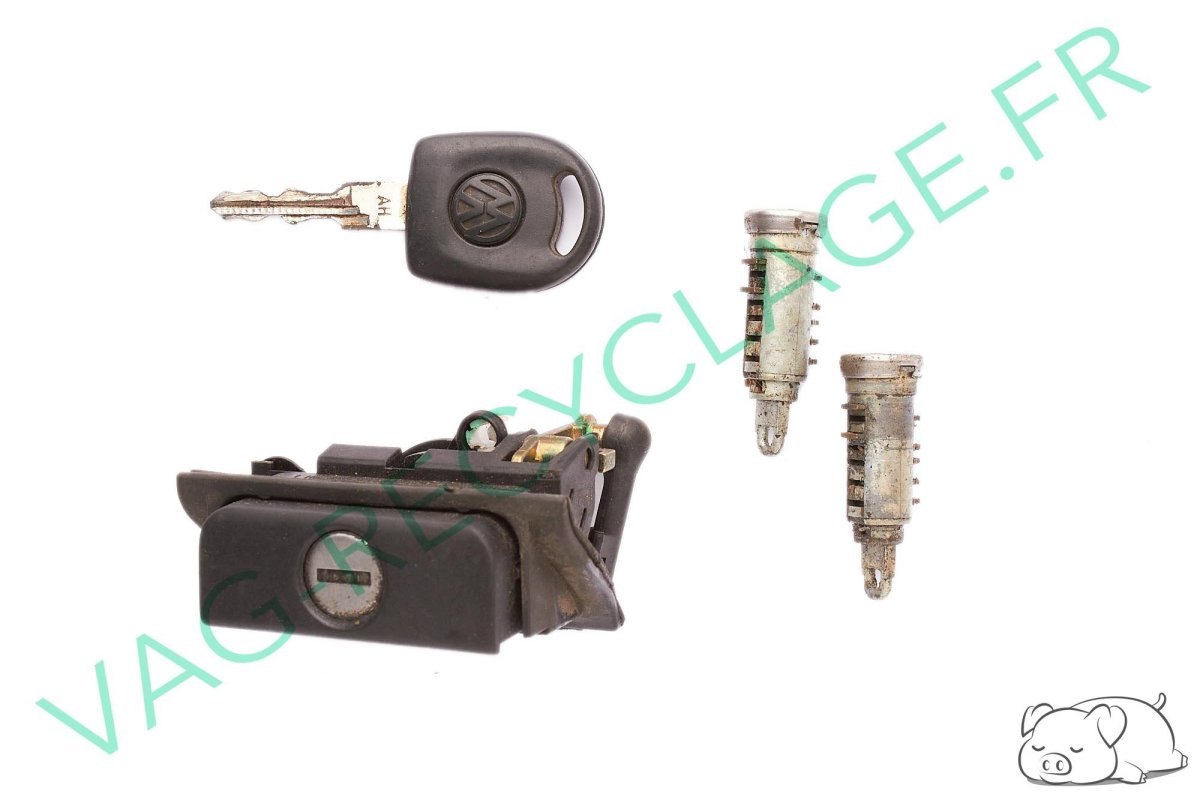 Kit Serrures Complet Pour Golf Mk3 - 5 Cylindres + 3 Clés - Compatible Réf. 1H0898081