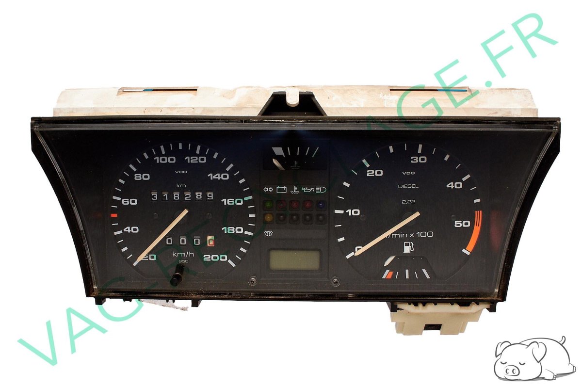 Compteur + compte-tours VDO 191919033LE Golf 2 Jetta 2 Diesel 318289 km - Image 1