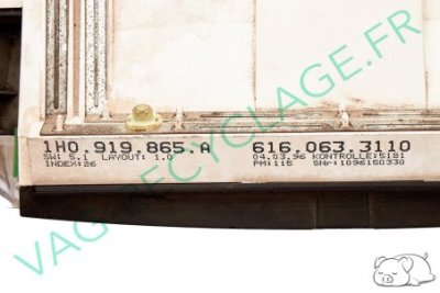 Compteur fonds gris Motometer 1H0919865A pour Golf 3 Diesel - Image 3