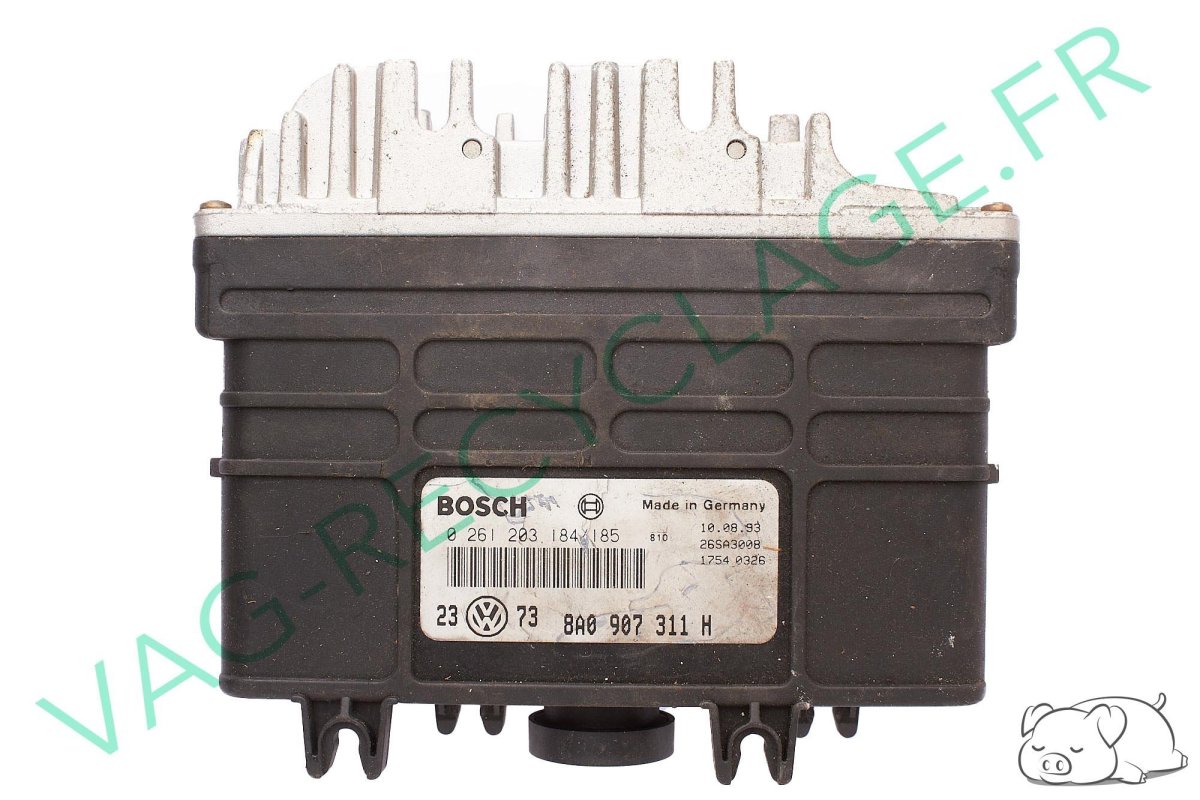 Calculateur moteur ecu Bosch 0261203184/185 8A0907311H Golf 3 Vento 90cv ABS - Image 1