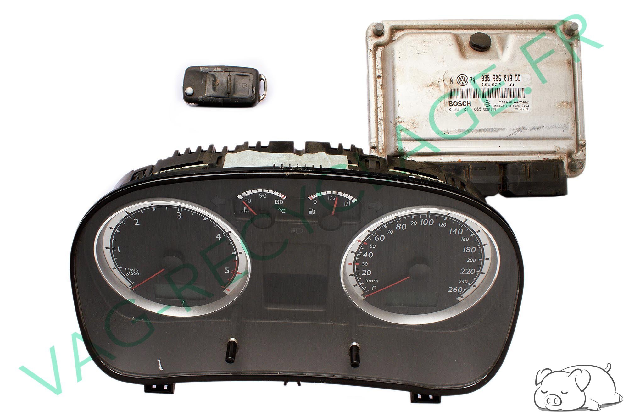 Kit démarrage Golf 4 1.9 TDI 100 boitier moteur 038906019DD compteur 1J5920826C - Image 1