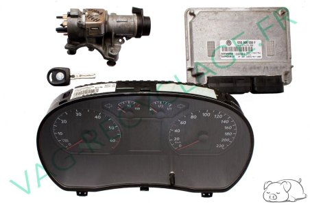 Kit démarrage Polo 4 1.2i 55cv boitier moteur 03D906033F compteur 6Q0920800P - Image 1