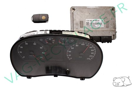 Kit démarrage Polo 4 1.2i 60cv boitier moteur 03D906023 compteur 6Q0920823T - Image 1