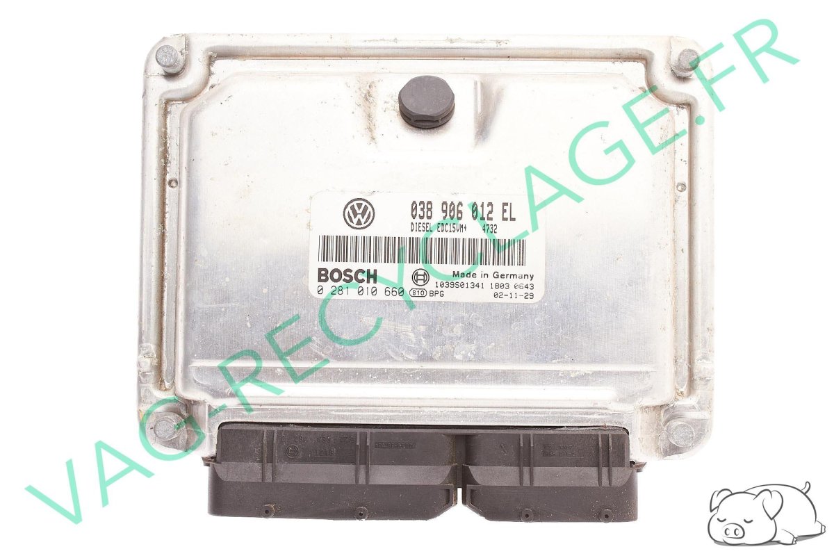 Calculateur moteur ecu Bosch 038906012EL 0281010660 Polo 4 Phase 1 9N 1.9 SDI 64 - Image 1