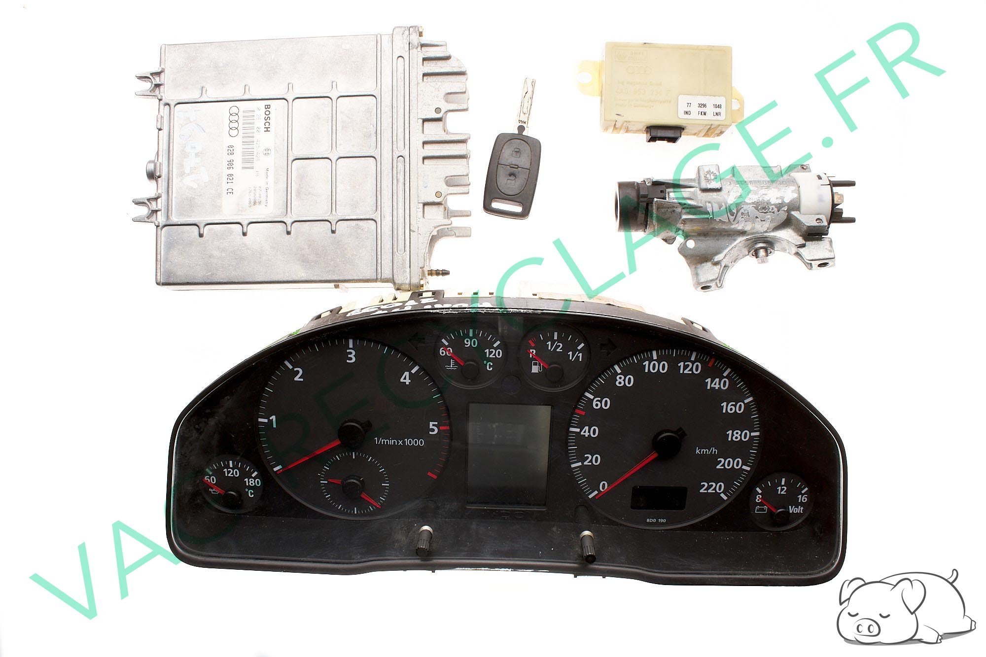 Kit démarrage Audi A4 1.9TDI 110 Compteur 8D0919034EX Boitier ECU 028906021CE - Image 1