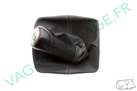 Soufflet de levier de vitesse et pommeau cuir Polo 4 Polo 5 6Q1711113G - Image 1