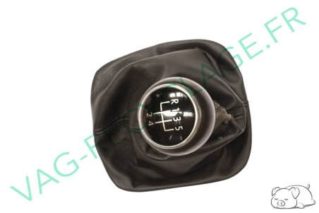 Soufflet de levier de vitesse et pommeau cuir 1K0711113BJ Golf 5 et Jetta 5 Moyen - Image 2