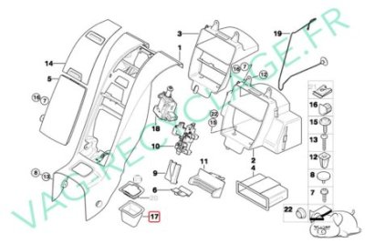 Vide poches console centrale 51467073528 pour BMW Z4 E85 et Bmw Z4 E86 (noir) - Image 5
