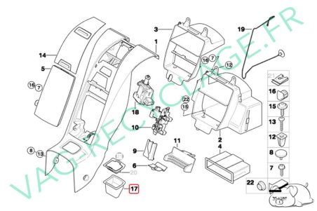 Vide poches console centrale 51467073528 pour BMW Z4 E85 et Bmw Z4 E86 (noir) - Image 5