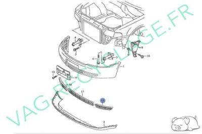 Grille de pare-chocs avant gauche 8P4807681B pour Audi A4 B5 de 1995 à 1999 - Image 5