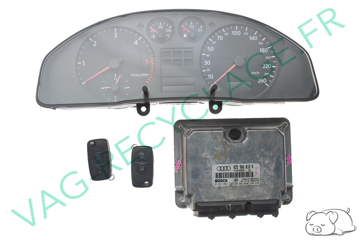 Kit démarrage Audi A4 B5 1.9TDI 90 Compteur 8D0919861A Boitier ECU 038906018R - Image 1
