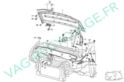 Cache charnière de capot gauche 1T0805233A Caddy 2 et Touran 1 - Image 4