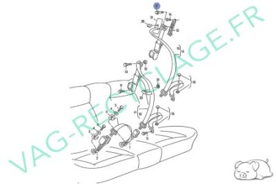 Vis fixation ceinture de sécurité 1H0857846 pour Vento et Golf 3 - Image 3
