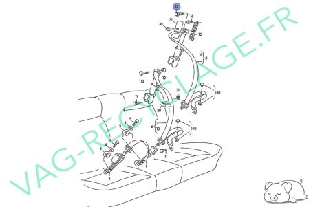 Vis fixation ceinture de sécurité 1H0857846 pour Vento et Golf 3 - Image 3
