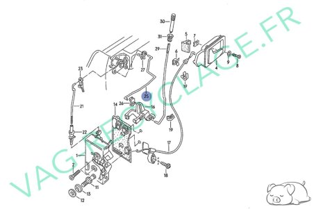 Barre barillet de porte avant gauche 893837169 Audi 80 B3 Audi 80 B4 Audi RS2 - Image 3