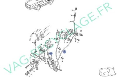 Câble ouverture de porte arrière 893839191 Pour Audi 80 B3 et Audi 80 B4 - Image 4