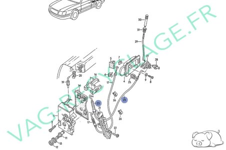 Câble ouverture de porte arrière 893839191 Pour Audi 80 B3 et Audi 80 B4 - Image 4