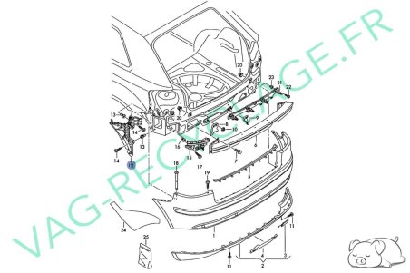 Support pare-chocs arrière droit 8P3807378B Audi A3 8P 3 portes 2003 à 2012 - Image 3
