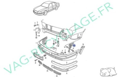 Support pare-chocs avant gauche 8A0807283 Audi 80 B4 de 1991 à 1996 - Image 4