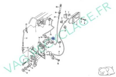 Clips serrure de porte avant droite 893837080 pour Audi 80 B3 et Audi 80 B4 - Image 5