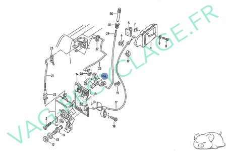 Clips serrure de porte avant droite 893837080 pour Audi 80 B3 et Audi 80 B4 - Image 5