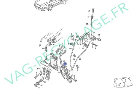 Support câbles ouverture de porte arrière gauche 893839131 Audi 80 B3 B4 - Image 5