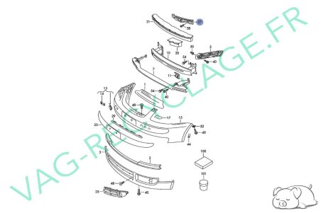 Support pare-chocs avant droit 1T0807890A Caddy 2 et Touran 1 Phase 1 - Image 4