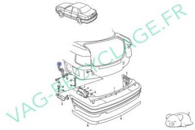 Support pare-chocs arrière droit 8A0807484 Audi 80 B4 de 1991 à 1996 - Image 4
