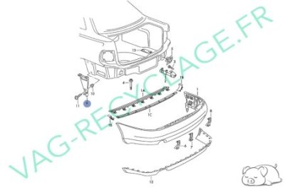 Support pare-chocs arrière droit 8D0807484 Audi A4 B5 de 1995 à 2002 - Image 4