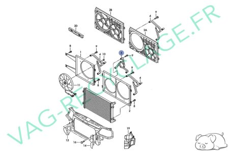 Support ventilateur radiateur moteur 1J0121206D Bora Polo 4 Golf 4 - Image 4