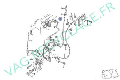Barre bouton verrouillage de porte avant gauche 8A0837183 Audi 80 B4 / 80 Cab - Image 3