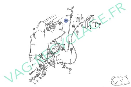 Barre bouton verrouillage de porte avant gauche 8A0837183 Audi 80 B4 / 80 Cab - Image 3