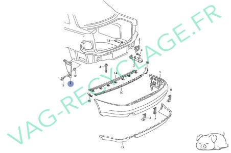 Support pare-chocs arrière gauche 8D0807483 Audi A4 B5 de 1995 à 2002 - Image 4