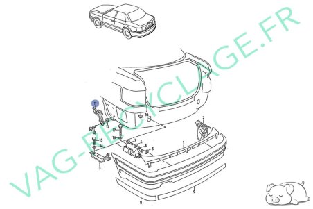 Support pare-chocs arrière gauche 8A0807483 Audi 80 B4 de 1991 à 1996 - Image 4