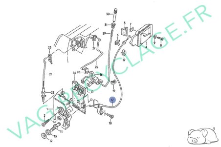 Câbles ouverture de porte avant gauche 893837081B Audi 80 B3 et Audi 80 B4 - Image 3