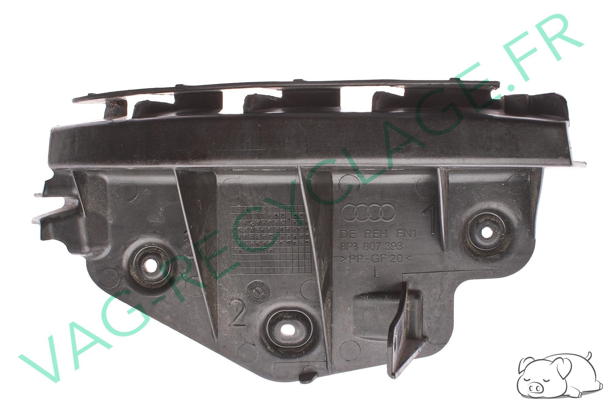 Support pare-chocs arrière gauche 8P3807393 Audi A3 8P 3 portes 2003 à 2012 - Image 1