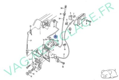 Barre barillet de porte avant droit 893837170 Audi 80 B3 Audi 80 B4 Audi RS2 - Image 3