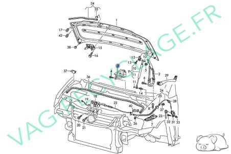Cache charnière de capot droit 1T0805234A Caddy 2 et Touran 1 - Image 4