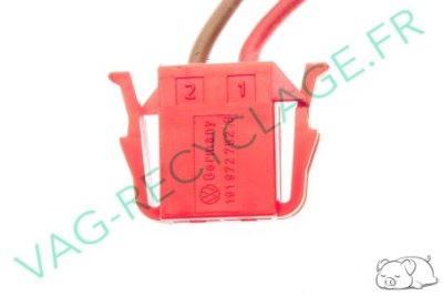 Fiche connecteur 2 pôles Rouge 191972752 Corrado Passat Golf 3 Transporter T4 - Image 1