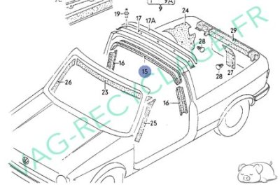 Cache arceau partie basse 155867283A pour Golf 1 Cabriolet - Image 7