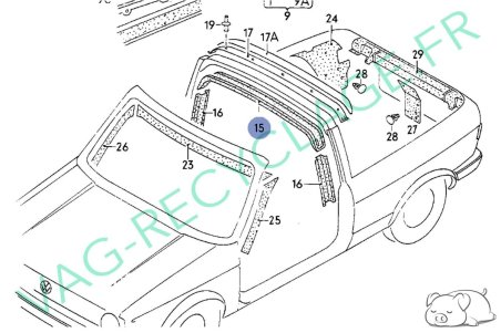 Cache arceau partie basse 155867283A pour Golf 1 Cabriolet - Image 7