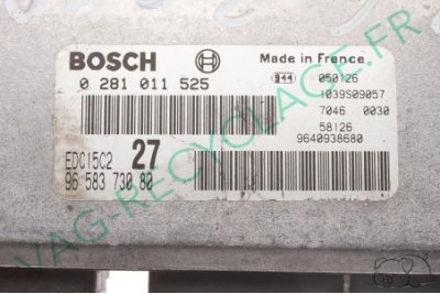 Calculateur moteur ECU Bosch EDC15C2 9658373080 0281011525 Peugeot 206 2.0 HDI - Image 3