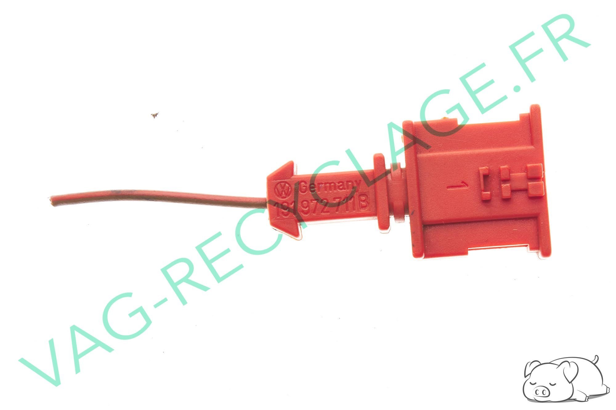 Fiche connecteur Rouge 1 pôle 191972711B pour Audi Seat Skoda Volkswagen - Image 1