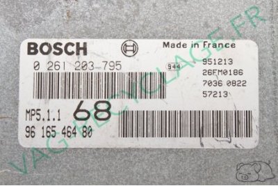 Calculateur moteur ECU Bosch MP5.1.1 9616546480 0261203795 Peugeot 406 - Image 3