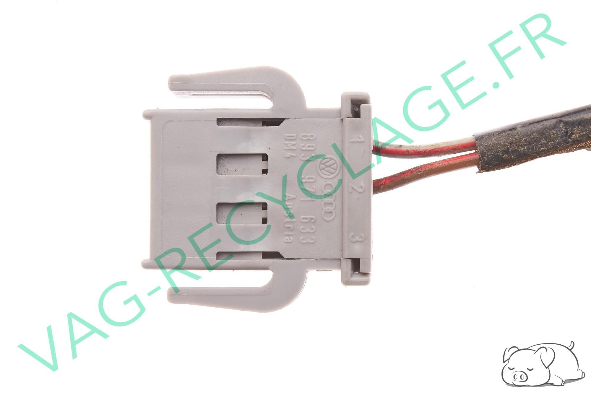 Fiche plate 3 pôles grise 893971633 pour Volkswagen Seat Skoda Audi - Image 1