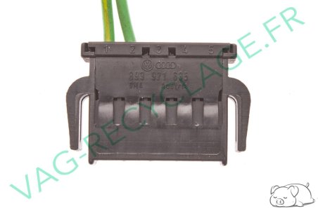 Fiche plate 5 pôles noire 893971635 pour Volkswagen Seat Audi - Image 1