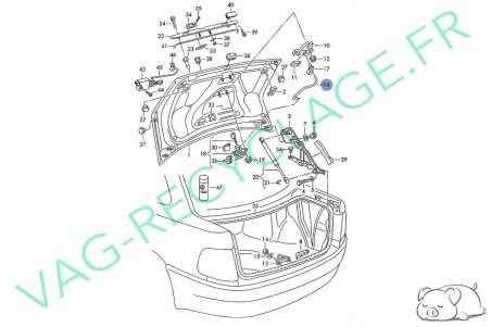 Barre de liaison serrure de coffre / barillet 8D5827543B Audi A4 B5 Berline - Image 6
